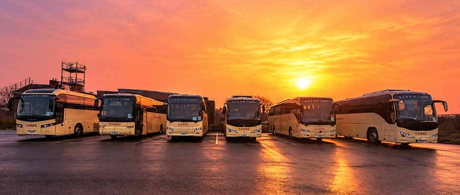 Carrs coaches at golden hour